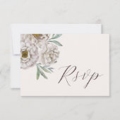 Moden Off White & Ivory Watercolor Floral RSVP (Vorderseite)