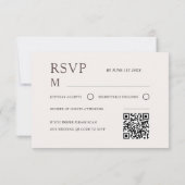 Moden Off White & Ivory Watercolor Floral RSVP (Rückseite)