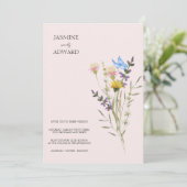 Moden Simple Wildblume Floral Wedding Einladung (Stehend Vorderseite)