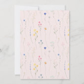 Moden Simple Wildblume Floral Wedding Einladung (Rückseite)