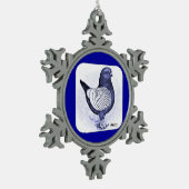 Modena Argent Taube Schneeflocken Zinn-Ornament (Links)