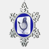 Modena Argent Taube Schneeflocken Zinn-Ornament (Rechts)