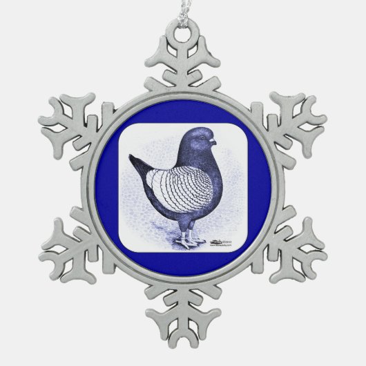 Modena Argent Taube Schneeflocken Zinn-Ornament (Vorderseite)