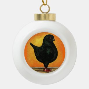 Modena Black Schietti Pigeon Keramik Kugel-Ornament