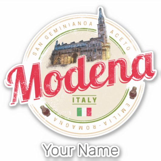 Modena Emilia-Romagna Balsamic Italien Souvenir Aufkleber (Vorderseite)