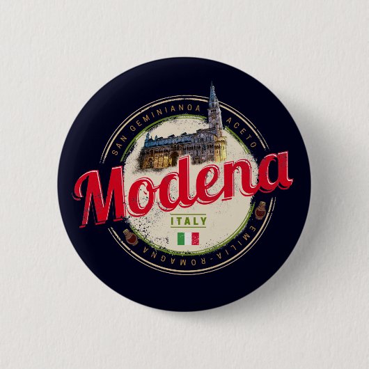 Modena Emilia-Romagna Balsamic Italien Souvenir Button (Vorderseite)