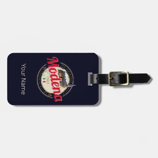 Modena Emilia-Romagna Balsamic Italien Souvenir Gepäckanhänger (Vorderseite horizontal)