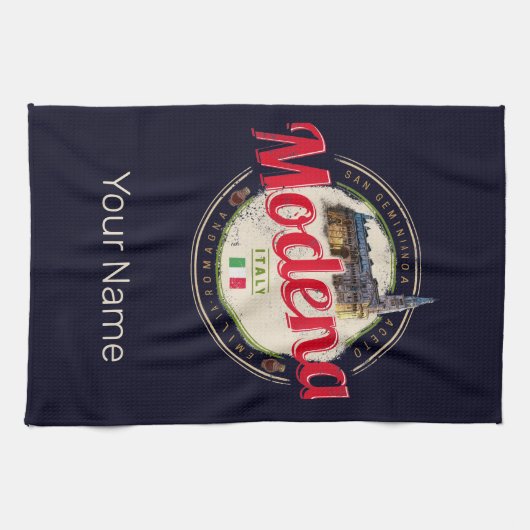 Modena Emilia-Romagna Balsamic Italien Souvenir Geschirrtuch (Horizontal)