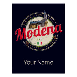 Modena Emilia-Romagna Balsamic Italien Souvenir Poster