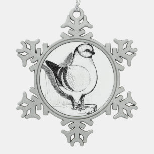Modena Gazzi Pigeon 1978 Schneeflocken Zinn-Ornament