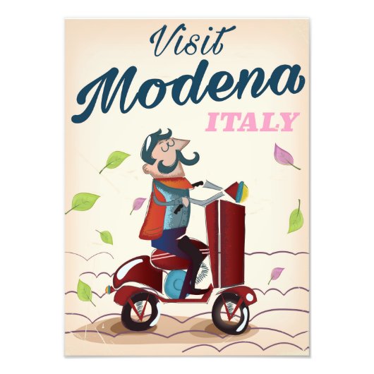 Modena Italy Scooter Reiseplakat Fotodruck (Vorne)