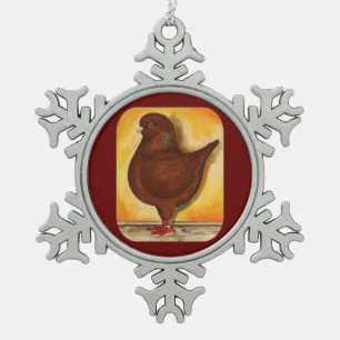 Modena Red Schietti Pigeon Schneeflocken Zinn-Ornament