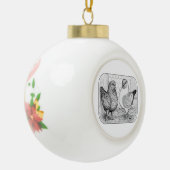 Modenas Zwei Tauben Keramik Kugel-Ornament (Links)