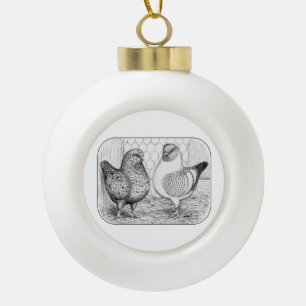 Modenas Zwei Tauben Keramik Kugel-Ornament