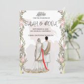 Modenislamische Hochzeit, Nikah, Walima, einladen Einladung (Stehend Vorderseite)