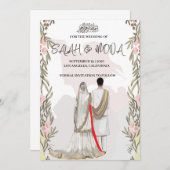 Modenislamische Hochzeit, Nikah, Walima, einladen Einladung (Vorne/Hinten)