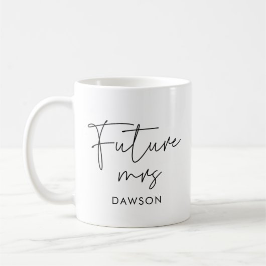 Modenr minimalist Future Frau personalisiert Kaffeetasse (Links)