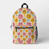 Modeparade: Farbenfrohe Smiley-Rucksack Bedruckter Rucksack (Vorderseite)
