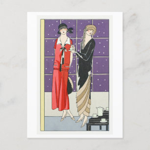 Modeplatte für Kleider der 1920er Jahre Postkarte