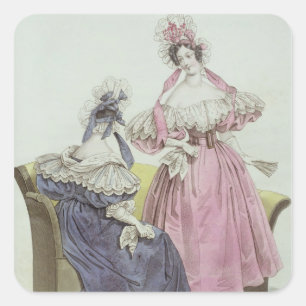 Modeplatte "Le Follet Courrier Salons" Quadratischer Aufkleber