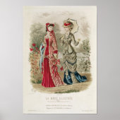 Modeplatte mit Hüten und Kleider Poster (Vorne)