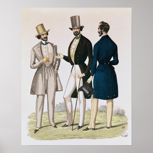 Modeplatte mit männlicher Kleidung Poster (Vorne)