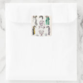 Modeplatte Quadratischer Aufkleber (Tasche)