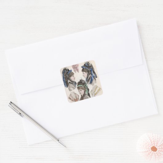 Modeplatte Quadratischer Aufkleber (Umschlag)