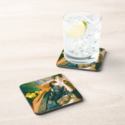 Modeportrait der 50er Jahre Getränkeuntersetzer (Rechte Seite)