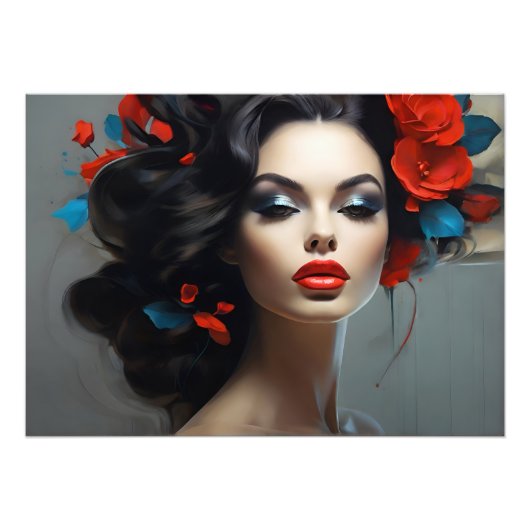 Modeportrait der Frauenkunst Fotodruck (Vorne)