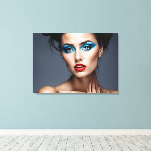 Modeportrait der Frauenkunst Leinwanddruck (Insitu (Holzboden))