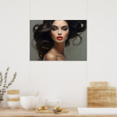 Modeportrait der Frauenkunst Poster (Küche)