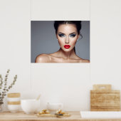 Modeportrait der Frauenkunst Poster (Küche)