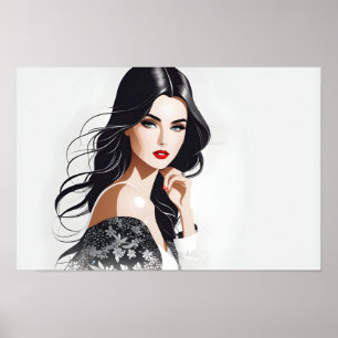 Modeportrait der Frauenkunst Poster