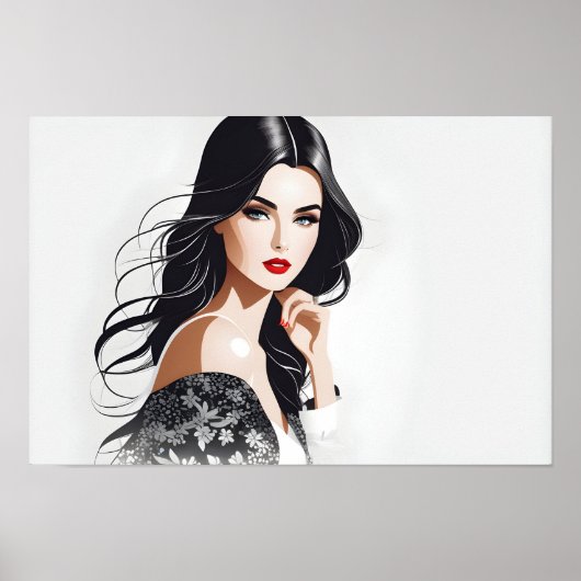 Modeportrait der Frauenkunst Poster (Vorne)