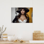 Modeportrait der Frauenkunst Poster (Küche)