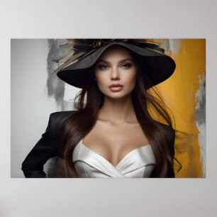 Modeportrait der Frauenkunst Poster
