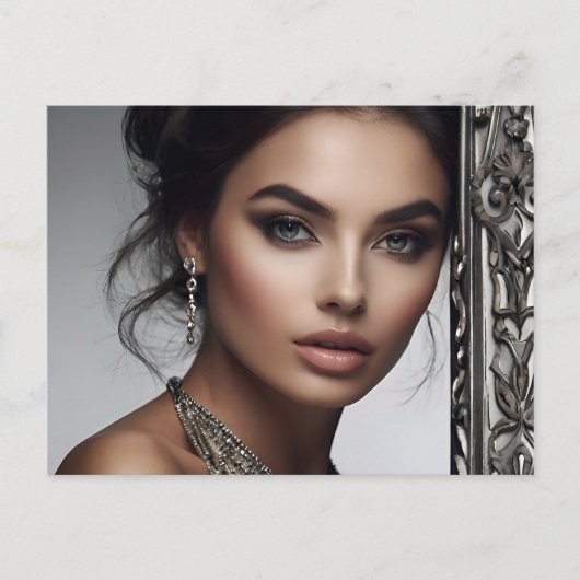 Modeportrait der Frauenkunst Postkarte (Vorderseite)