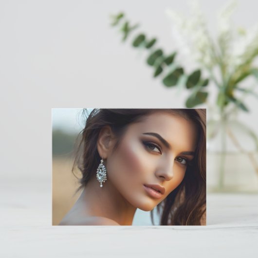 Modeportrait der Frauenkunst Postkarte (Stehend Vorderseite)