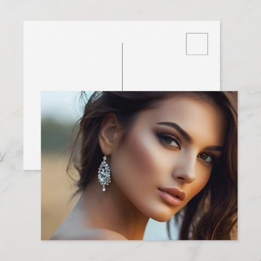 Modeportrait der Frauenkunst Postkarte (Vorne/Hinten)