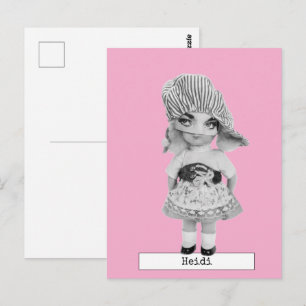 Modepuppe Postkarte