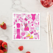 Modepuppenkleidung vintage 1990er rosa Gingham Serviette (Beispiel)