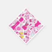 Modepuppenkleidung vintage 1990er rosa Gingham Serviette (Ecke)