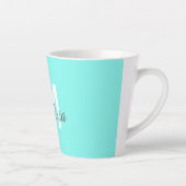 Moder chic minimalalist monogram Turquoise aqua bl Milchtasse (Rechts)