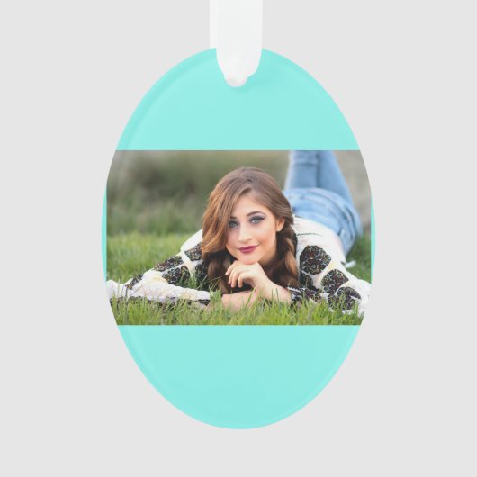 Moder chic minimalalist monogram Turquoise aqua bl Ornament (Vorderseite)