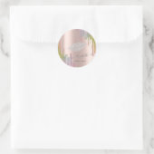 Moder Diamonds Lippen, Rose Gold Regenbogen Tropfe Runder Aufkleber (Tasche)