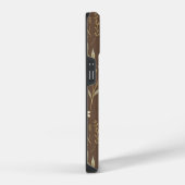 Moder Pattern Wilflowers Brown Background iPhone Hülle (Rechte Seite)