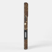 Moder Pattern Wilflowers Brown Background iPhone Hülle (Rechte Seite)