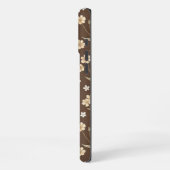 Moder Pattern Wilflowers Brown Background iPhone Hülle (Linke Seite)