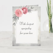 Moder Piink Rose Minimalistisch Deepest Beileid Karte (Vorderseite)
